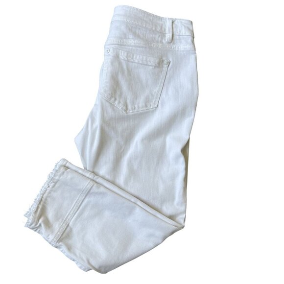 J. Jill Womens 8p White Denim Authentic Fit Cropped Capri Jeans Clean Girl - Picture 3 of 15